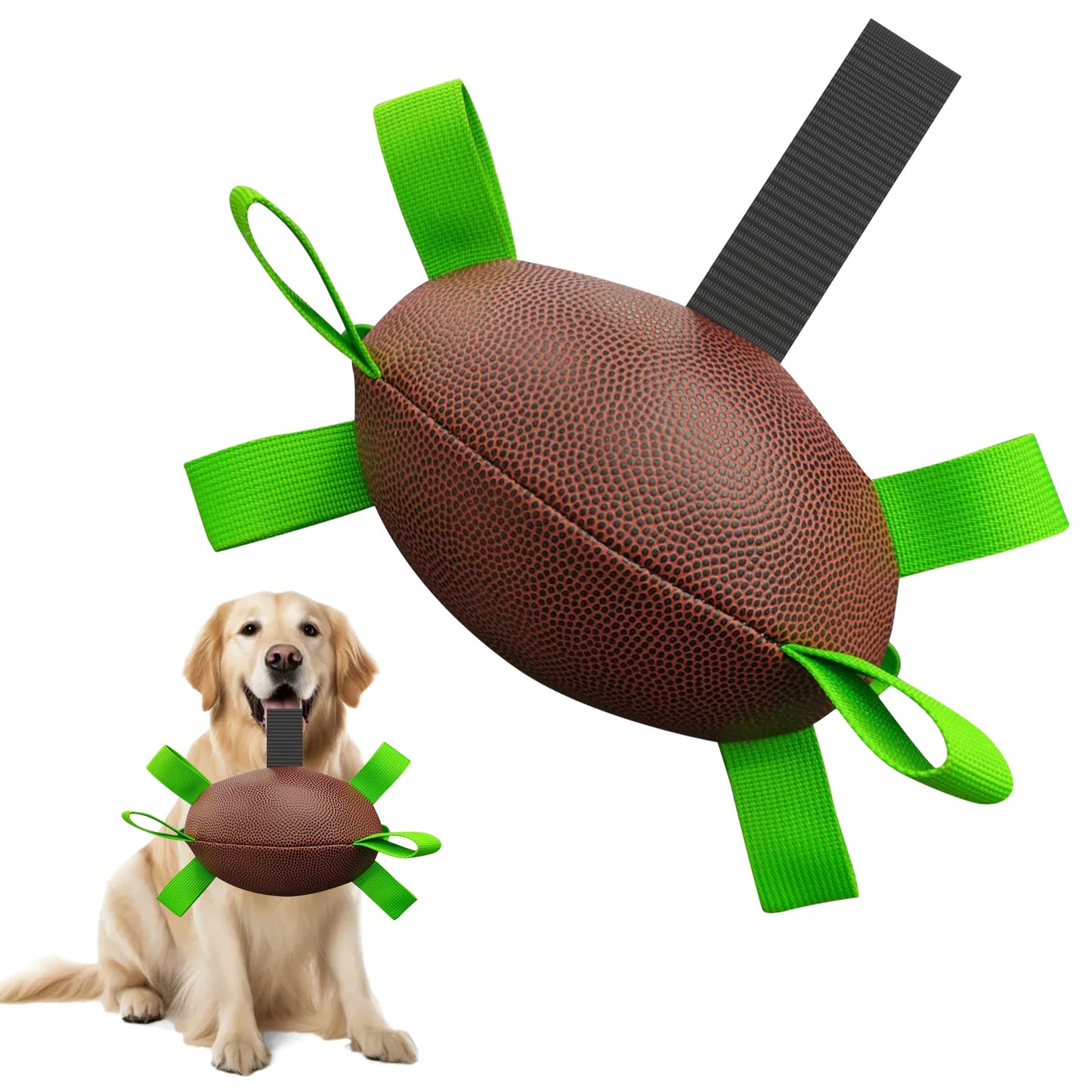 Dog Rugby Football With Strapes, Interactive Dog Toys For Boredom