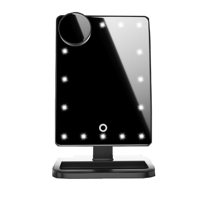 Touch Screen Makeup Mirror With 20 LED Light Bluetooth Music Speaker