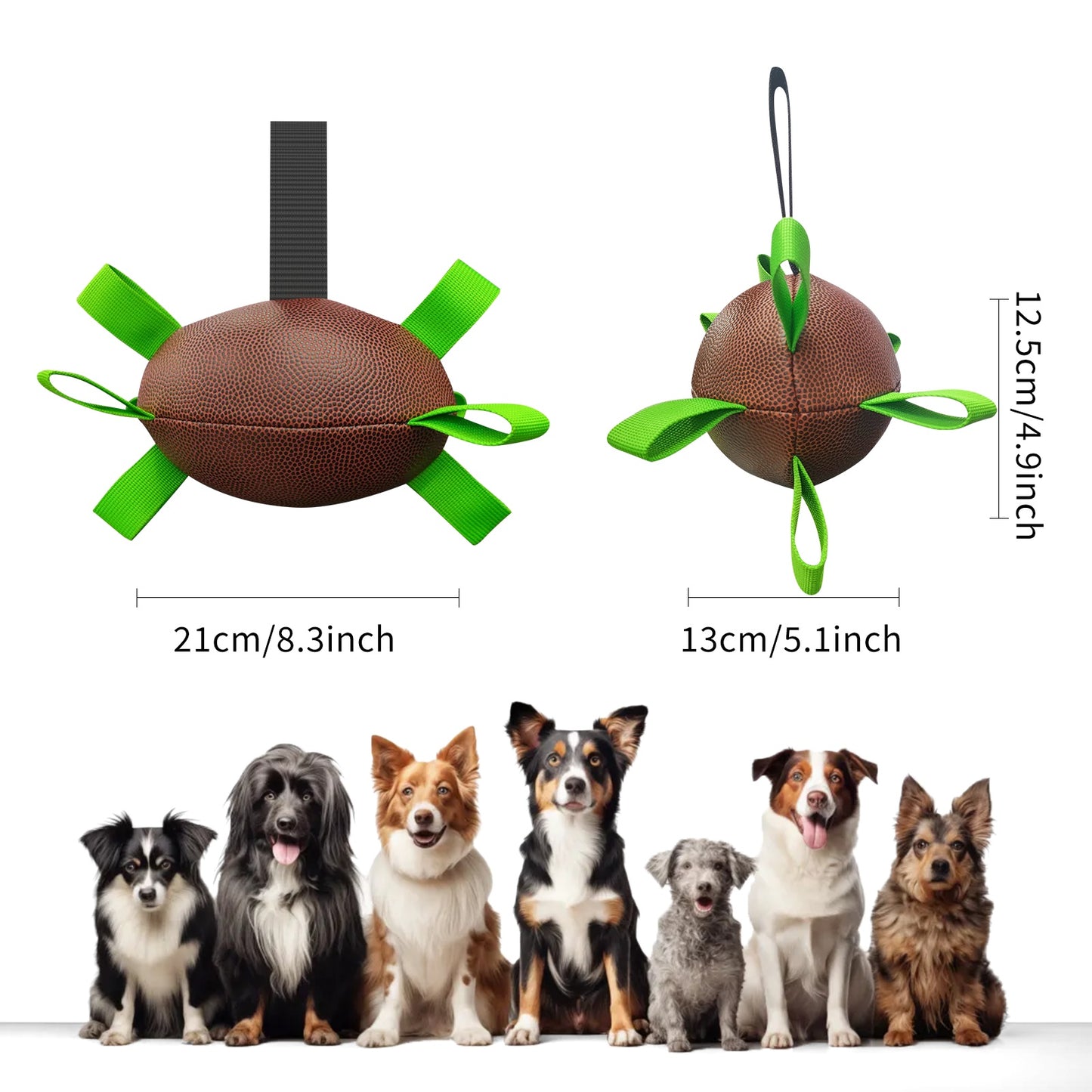 Dog Rugby Football With Strapes, Interactive Dog Toys For Boredom