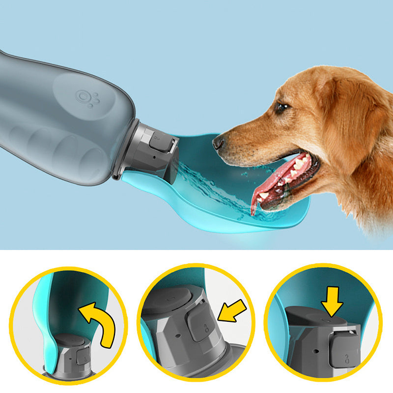 800ml Dogs Water Bottle Portable High Capacity Leakproof Pet Foldable Drinking Bowl