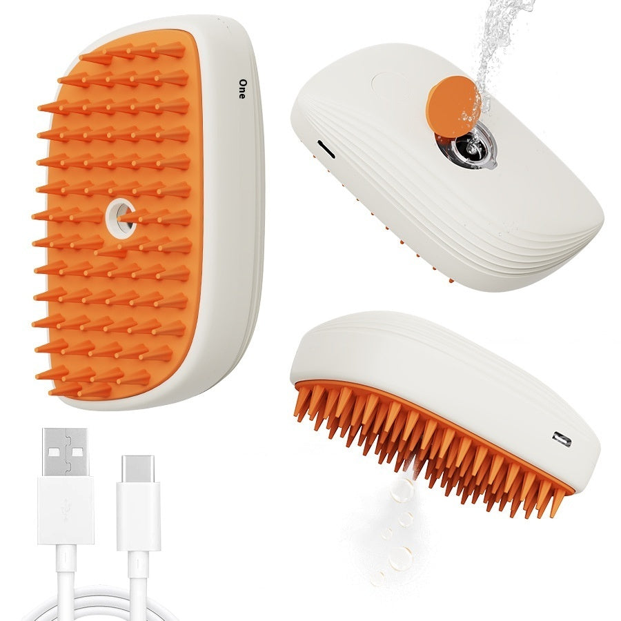 USB Rechargeable Pets Steam Brush Spray Massage