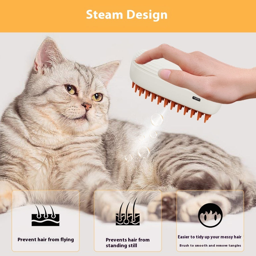 USB Rechargeable Pets Steam Brush Spray Massage